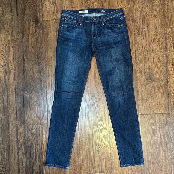 AG Adriano Goldschmied The Stilt Cigarette Slim Jeans Dark Wash Sz 27 R - Picture 1 of 7